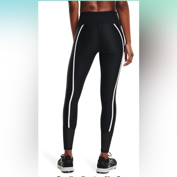 Under Armour Women's HeatGear Shine Mesh Pocketed Leggings, Like New Size L - Picture 3 of 10